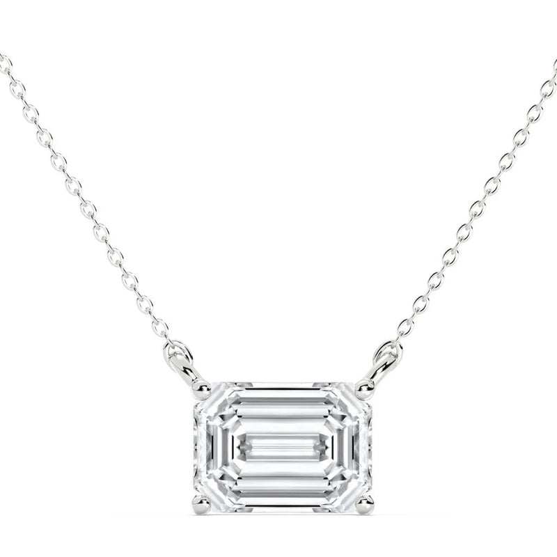 2ct East To West Solitaire Pendant