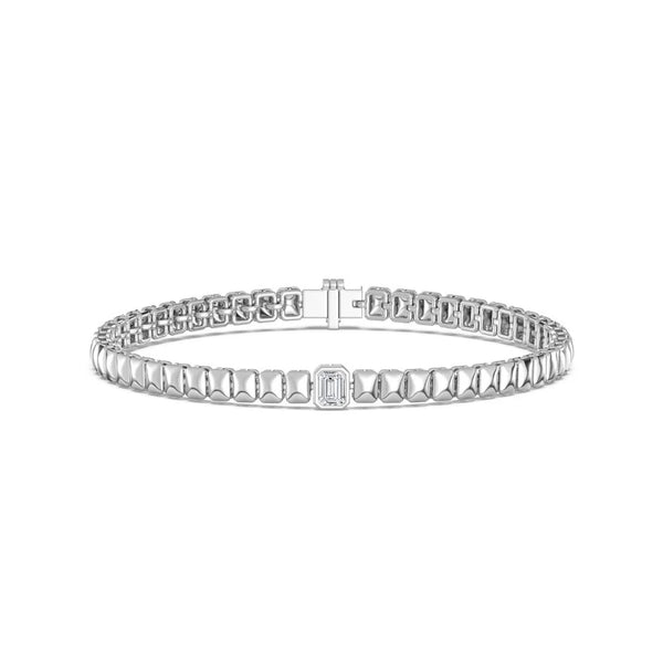 0.30ct Single Emerald Bezel Bracelet