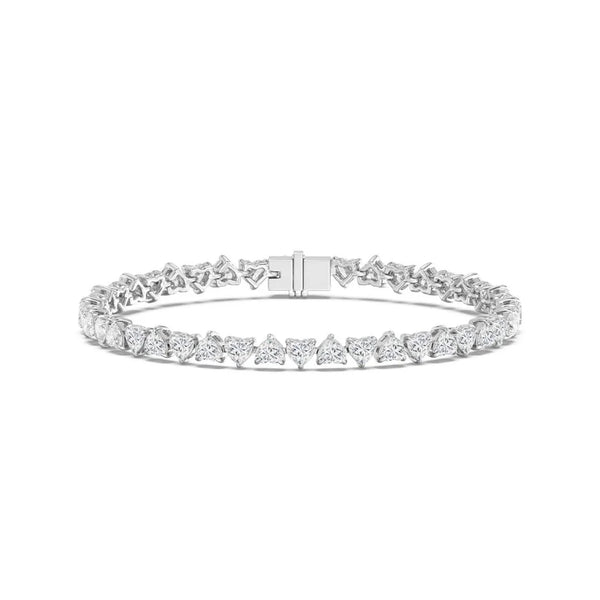 7.20ct Heart Alternating Tennis Bracelet (0.20ct Each Stone)