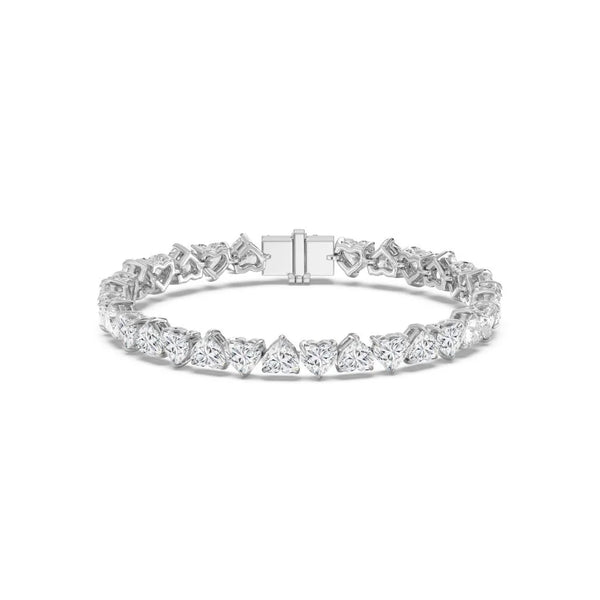 9.60ct Heart Alternating Tennis Bracelet (0.30ct Each Stone)