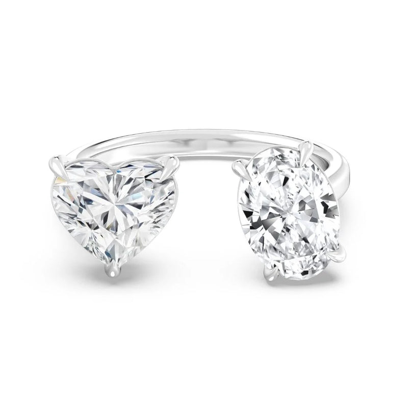 2+2ct Heart & Oval Ring