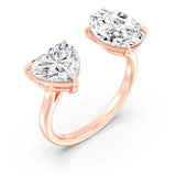 2+2ct Heart & Oval Ring