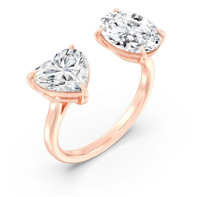 2+2ct Heart & Oval Ring