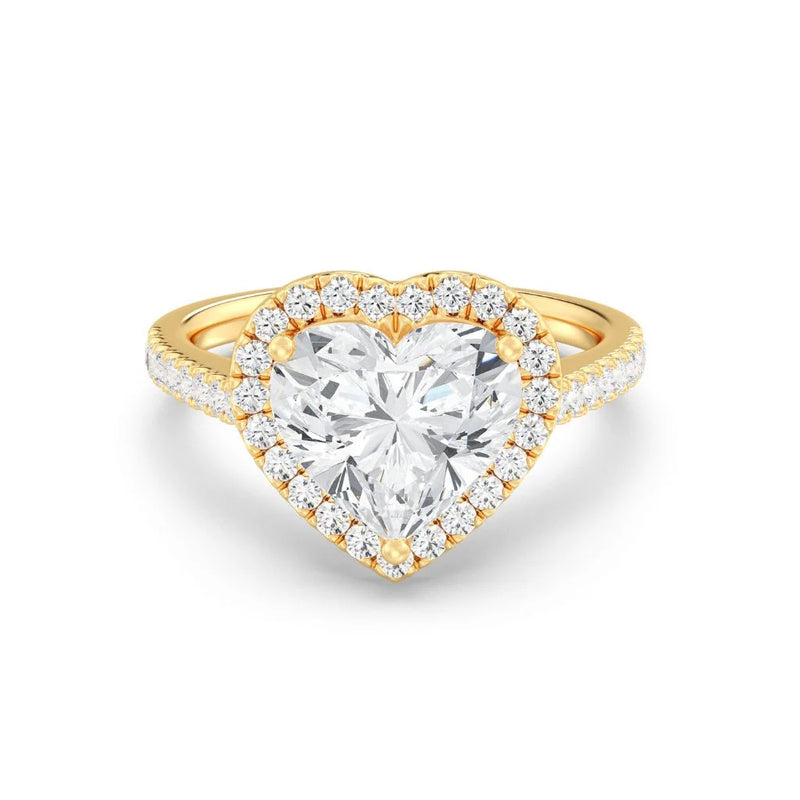 3ct Solitaire Ring Pavé Band with Halo [1]