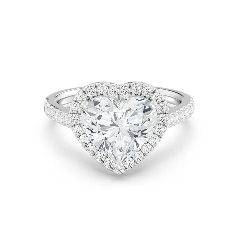 3ct Solitaire Ring Pavé Band with Halo [1]