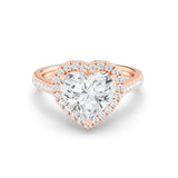 3ct Solitaire Ring Pavé Band with Halo [1]