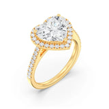 3ct Solitaire Ring Pavé Band with Halo [1]