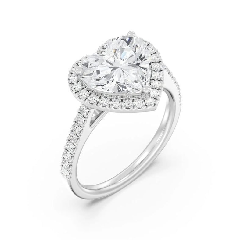 3ct Solitaire Ring Pavé Band with Halo [1]