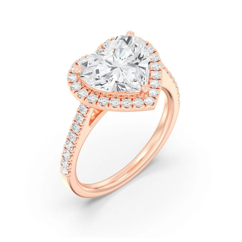 3ct Solitaire Ring Pavé Band with Halo [1]