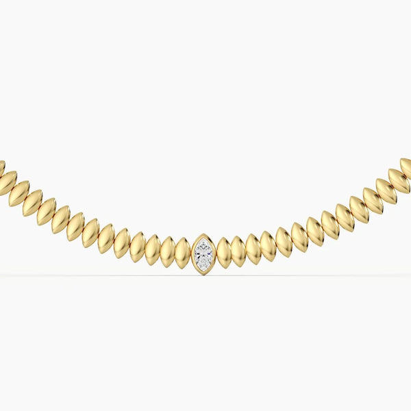 Bezel Single Marquise Necklace