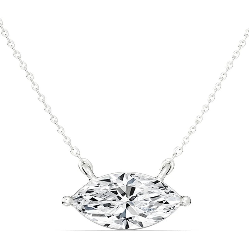 2ct East To West Solitaire Pendant