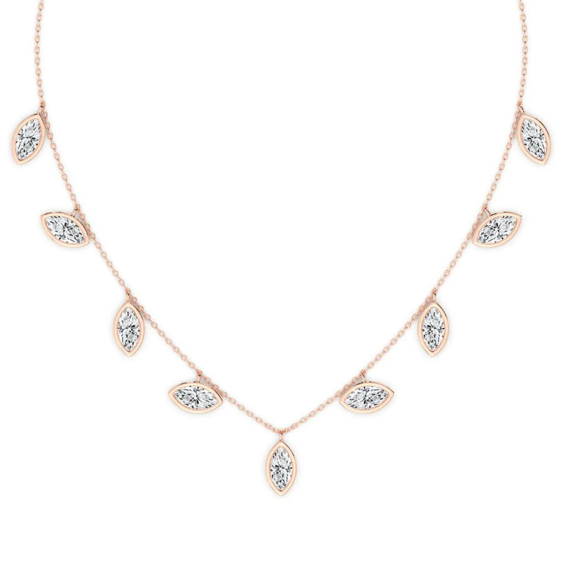 0.70ct Marquise Bezel Chain Choker