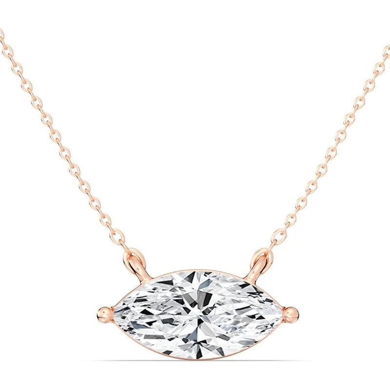 2ct East To West Solitaire Pendant