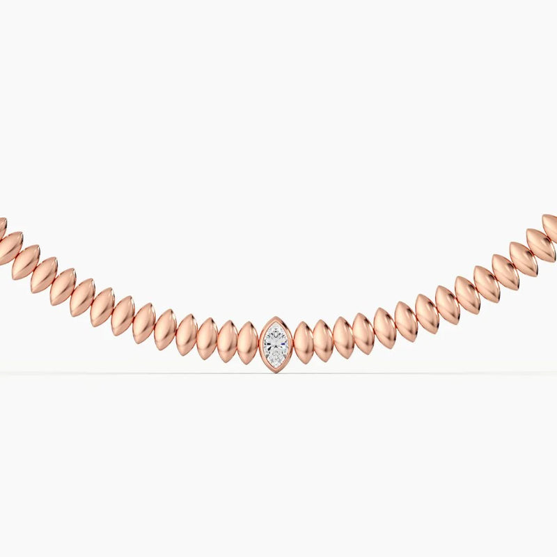 Bezel Single Marquise Necklace