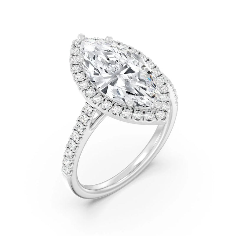 3ct Solitaire Ring Pavé Band with Halo [1]