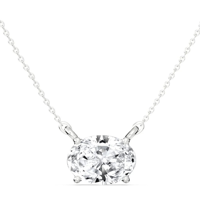 2ct East To West Solitaire Pendant