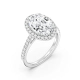 3ct Solitaire Ring Pavé Band with Halo