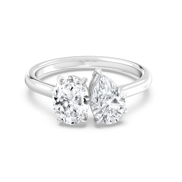 1+1ct Pear&Oval Moi Toi Ring