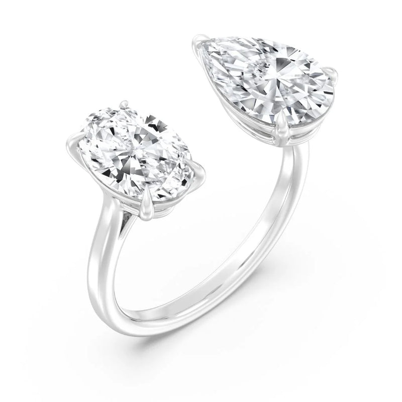 2+2ct Oval & Pear Ring