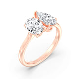 1+1ct Pear&Oval Moi Toi Ring