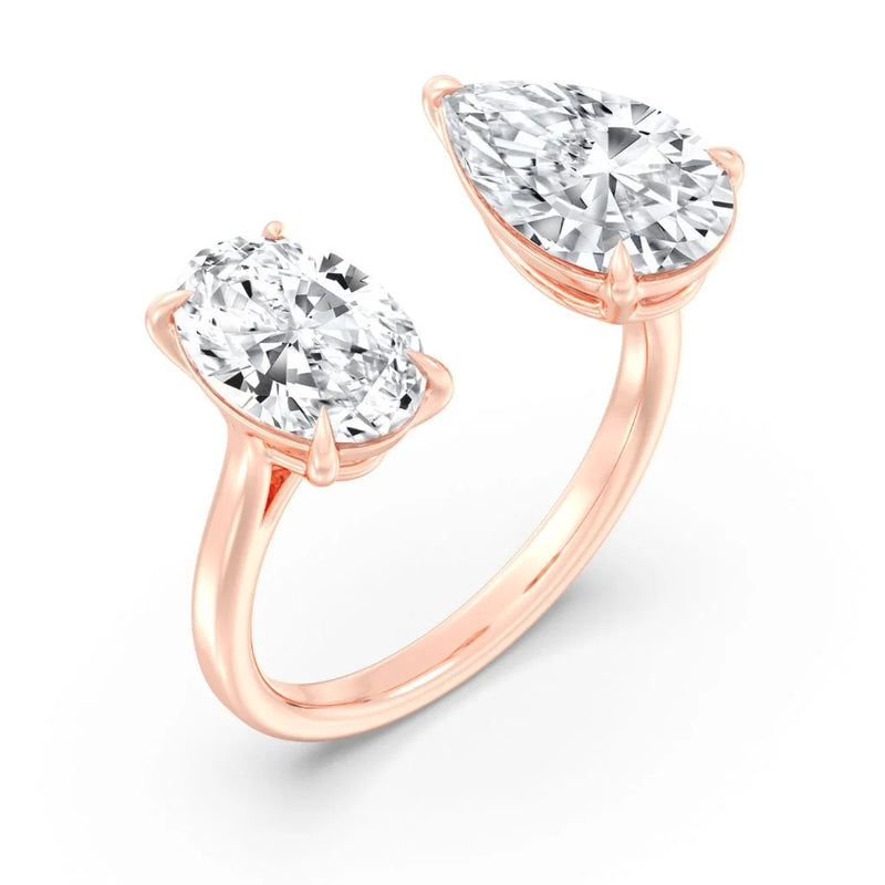 2+2ct Oval & Pear Ring