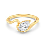 1ct Pear Curve Ring