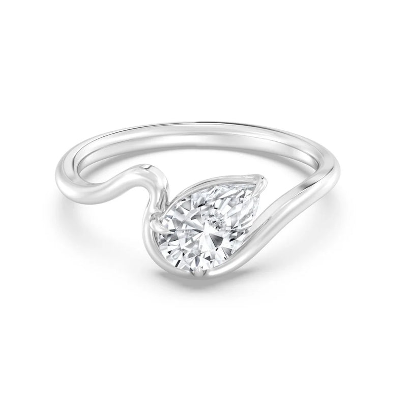 1ct Pear Curve Ring