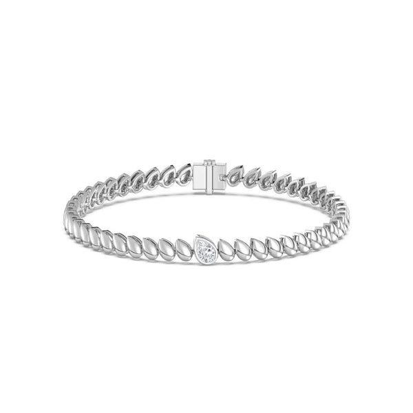 0.30ct Single Pear Bezel Bracelet