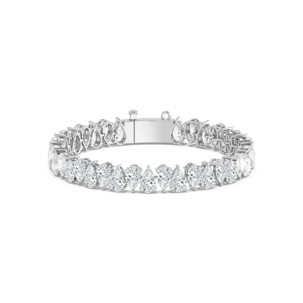 11.70ct Pear Alternating Tennis Bracelet (0.30ct Each Stone)