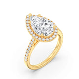 3ct Solitaire Ring Pavé Band with Halo