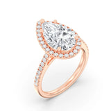 3ct Solitaire Ring Pavé Band with Halo