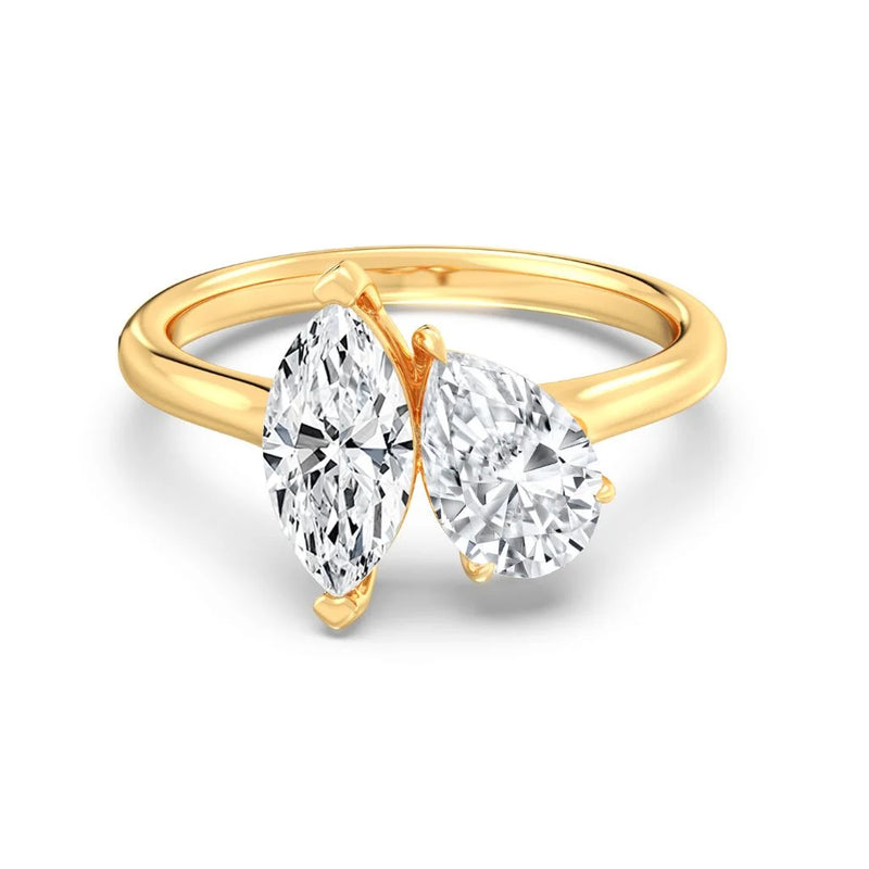 1+1ct Pear&Marquise Moi Toi Ring