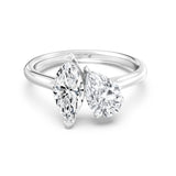 1+1ct Pear&Marquise Moi Toi Ring