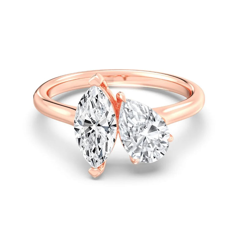 1+1ct Pear&Marquise Moi Toi Ring