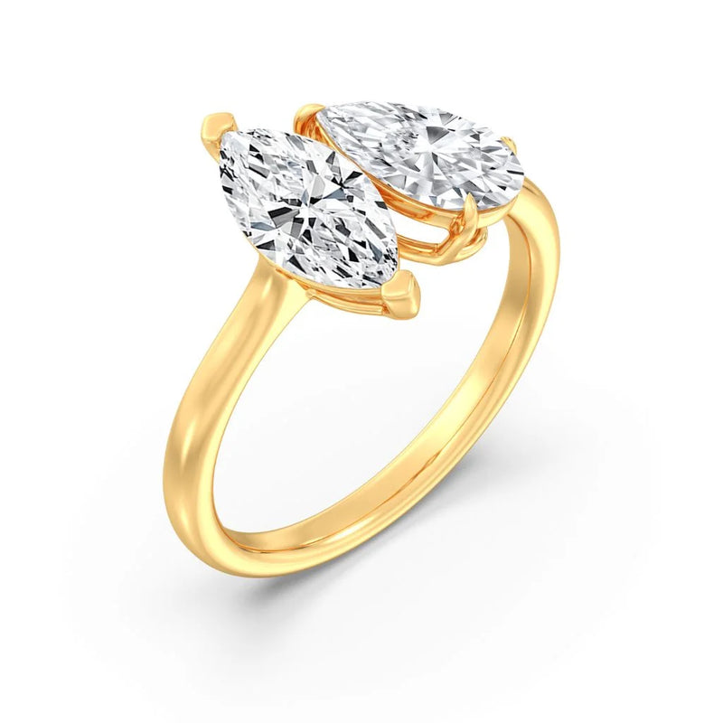 1+1ct Pear&Marquise Moi Toi Ring