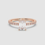 1ct Solitaire Ring Pavé Band