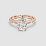 2ct Solitaire Ring Plain Band