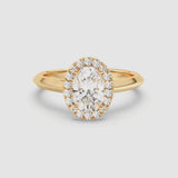 1ct Solitaire Ring Plain Band with Halo [1]