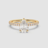 1ct Solitaire Ring Pavé Band