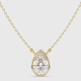 1ct Bezel Pear Pendant