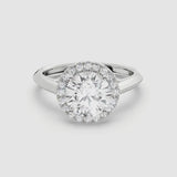 2ct Solitaire Ring Plain Band with Halo [1]