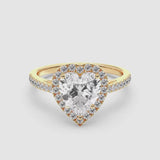 2ct Solitaire Ring Pavé Band with Halo [1]