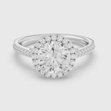 2ct Solitaire Ring Pavé Band with Halo [1]