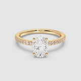 1ct Solitaire Ring Pavé Band [1]