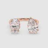 2+2ct Oval & Pear Ring