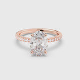 2ct Solitaire Ring Pavé Band