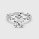 2ct Solitaire Ring Pavé Band