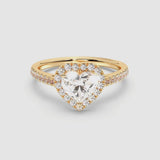 1ct Solitaire Ring Pavé Band with Halo [1]