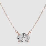 2ct East To West Solitaire Pendant