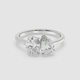 1+1ct Pear&Oval Moi Toi Ring